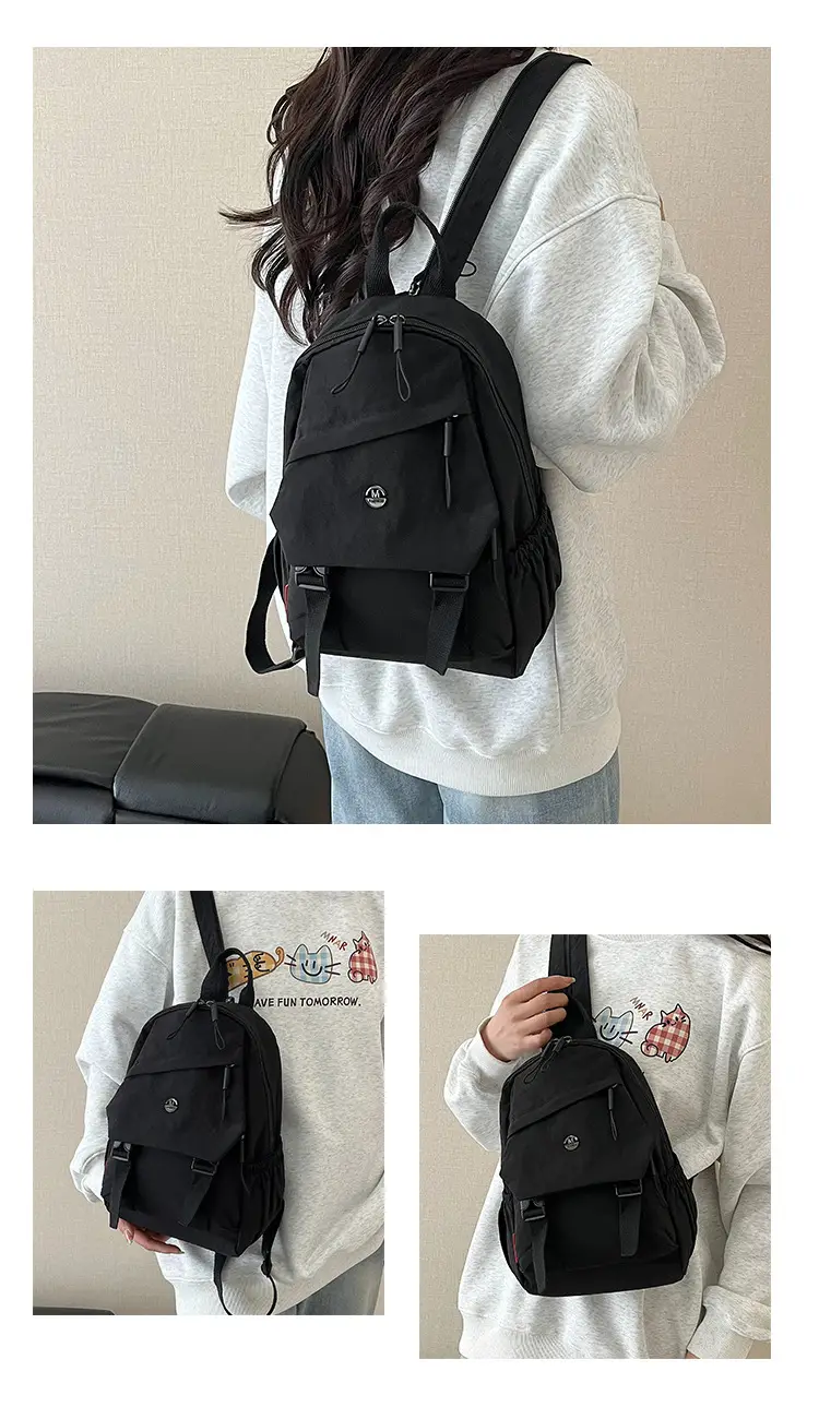 Japanese Style Large Capacity Backpack for Girls, One Pack of Four-Back Chest Bag for Men, Versatile New Fashion Backpack, Single Shoulder luggage and leather goods — feature 19