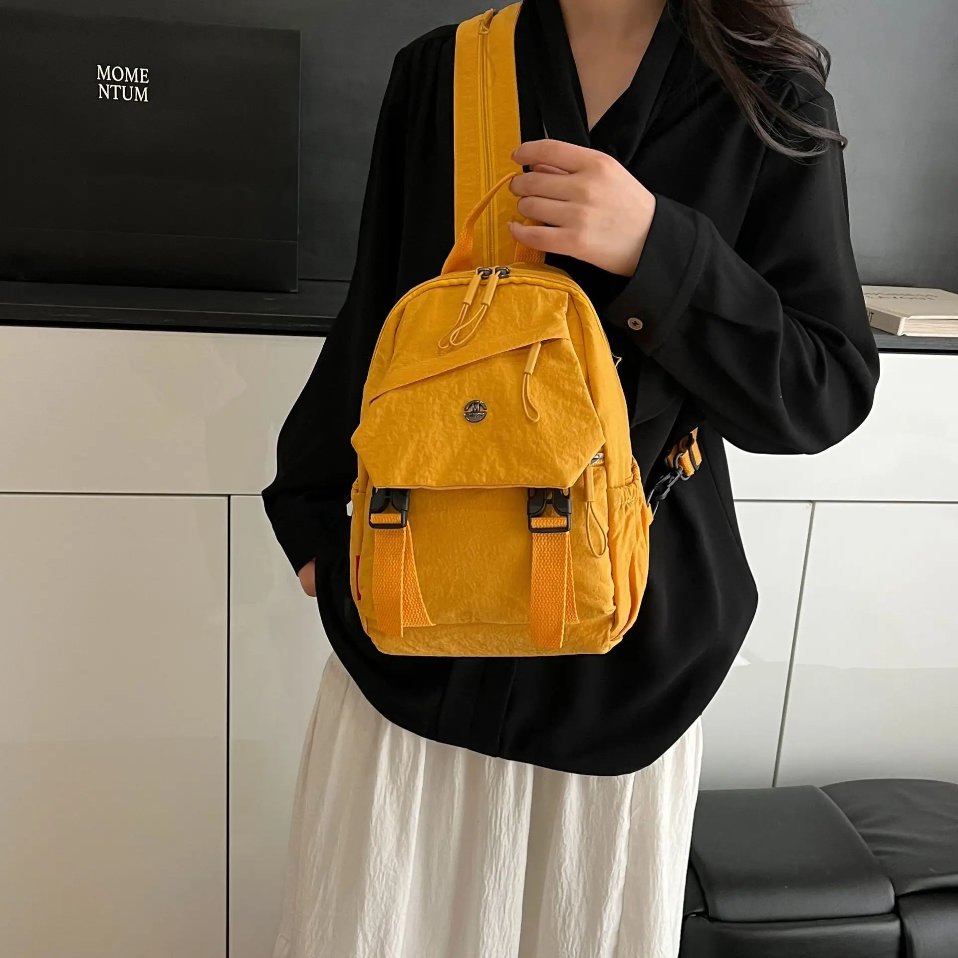 Japanese Style Large Capacity Backpack for Girls, One Pack of Four-Back Chest Bag for Men, Versatile New Fashion Backpack, Single Shoulder luggage and leather goods — feature 22