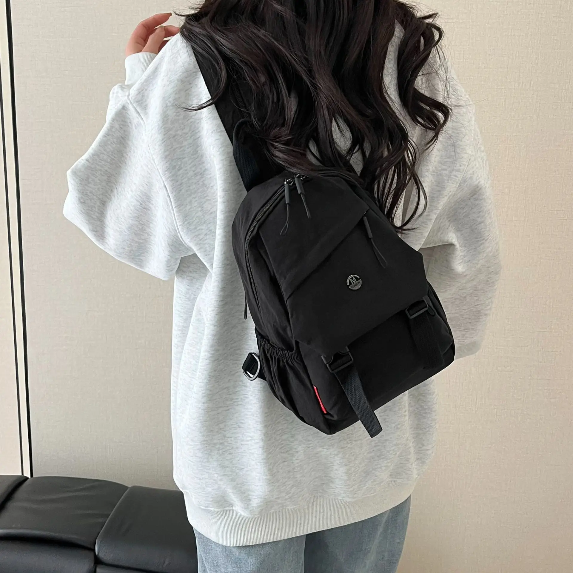 Japanese Style Large Capacity Backpack for Girls, One Pack of Four-Back Chest Bag for Men, Versatile New Fashion Backpack, Single Shoulder luggage and leather goods — feature 28