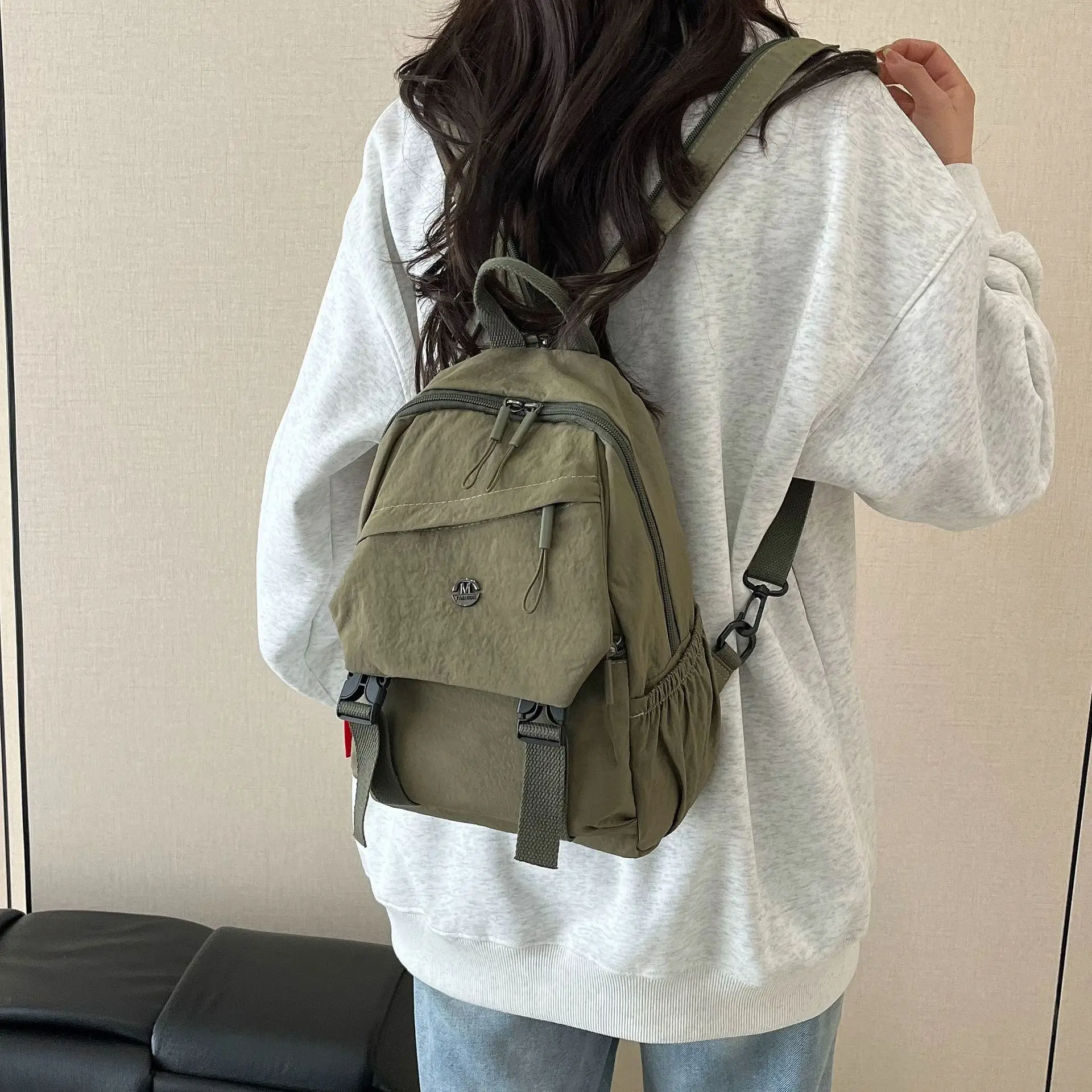 Japanese Style Large Capacity Backpack for Girls, One Pack of Four-Back Chest Bag for Men, Versatile New Fashion Backpack, Single Shoulder luggage and leather goods — feature 30