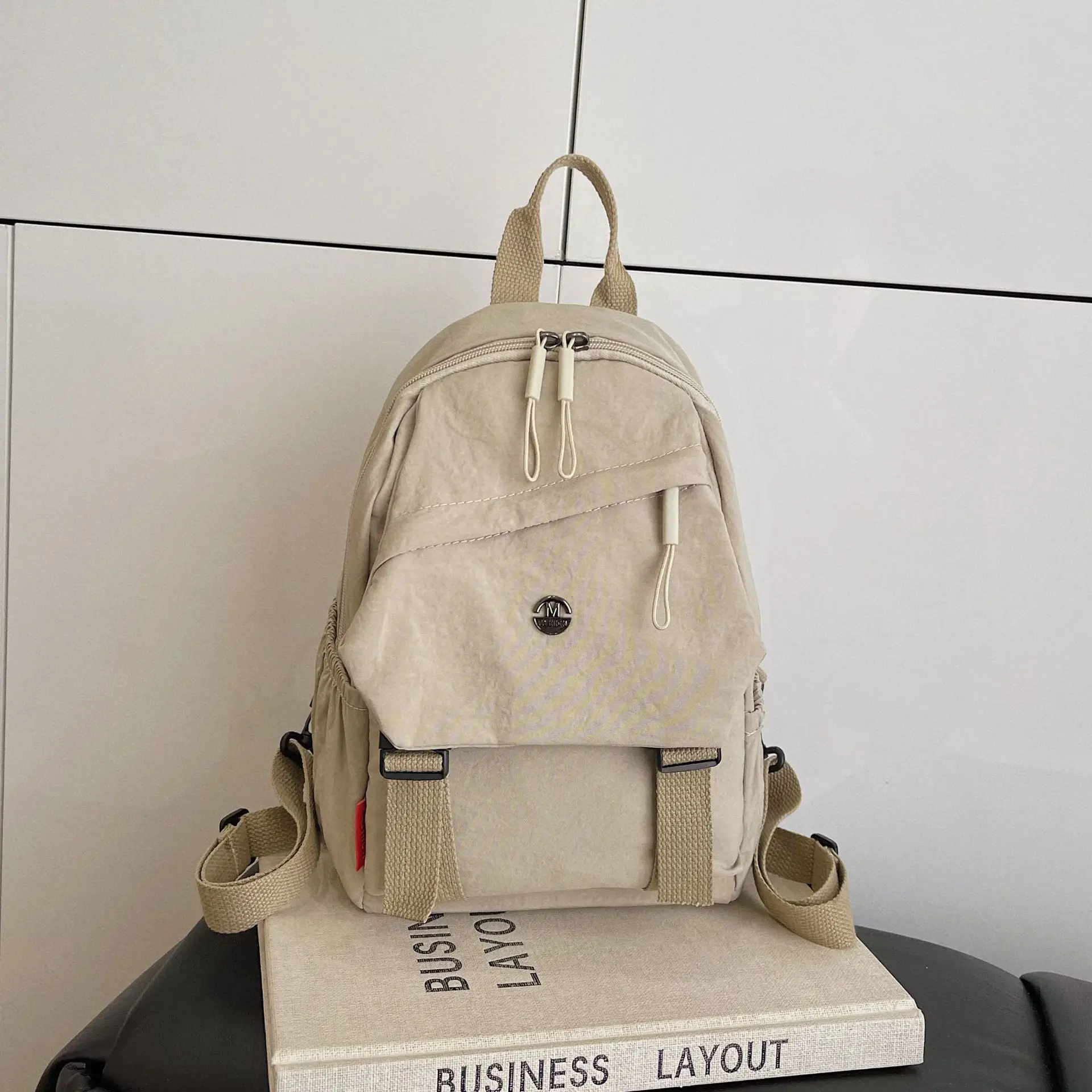 Japanese Style Large Capacity Backpack for Girls, One Pack of Four-Back Chest Bag for Men, Versatile New Fashion Backpack, Single Shoulder luggage and leather goods — feature 33