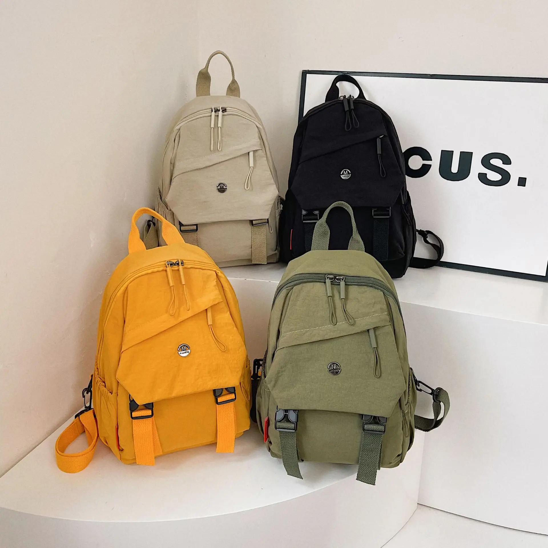 Japanese Style Large Capacity Backpack for Girls, One Pack of Four-Back Chest Bag for Men, Versatile New Fashion Backpack, Single Shoulder luggage and leather goods — feature 37
