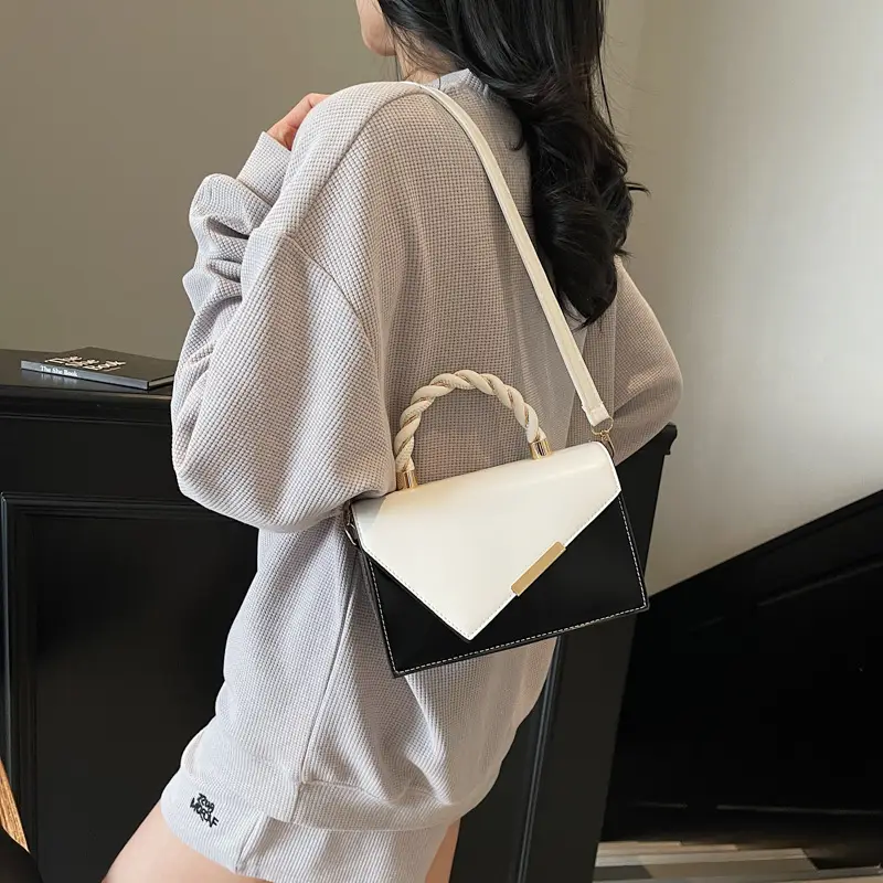 Pink White Square Korean Style Shoulder Bag 2025