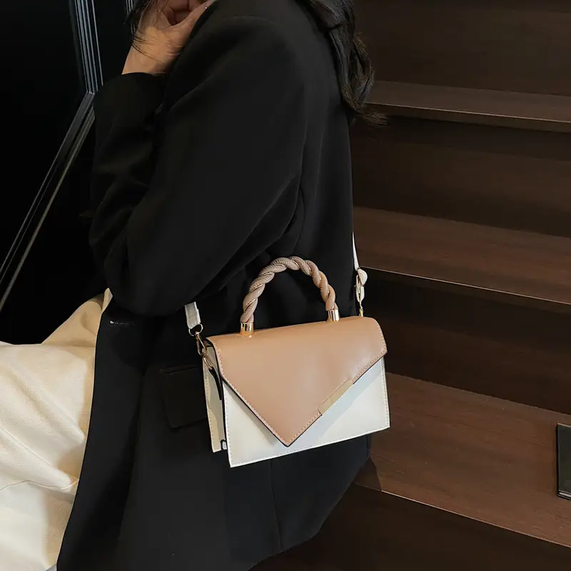 Pink White Square Korean Style Shoulder Bag 2025