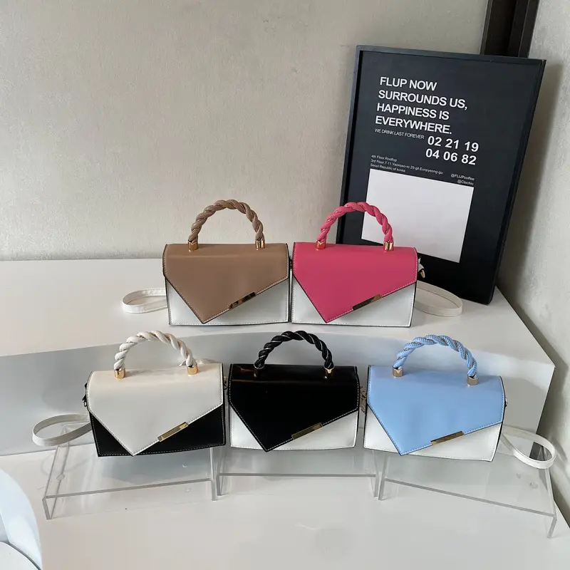 Pink White Square Korean Style Shoulder Bag 2025