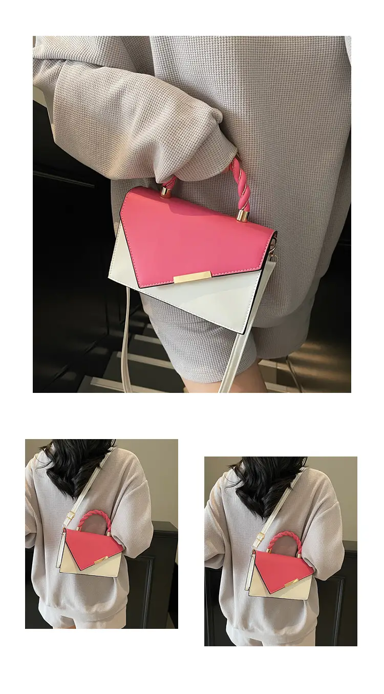 Pink White Square Korean Style Shoulder Bag 2025 — feature 12