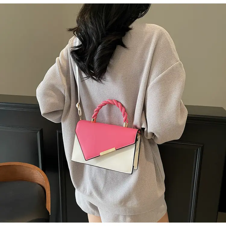 Pink White Square Korean Style Shoulder Bag 2025 — feature 23