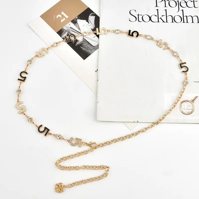 European Metal Waist Chain Women's Trendy Rhinestone Belt Skirt - Image 6