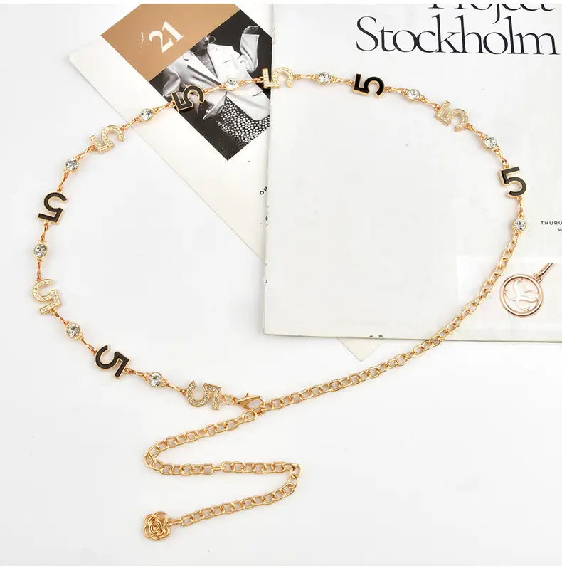 European Metal Waist Chain Women's Trendy Rhinestone Belt Skirt — feature 8