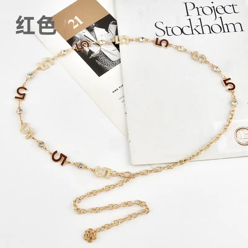European Metal Waist Chain Women's Trendy Rhinestone Belt Skirt - Image 2