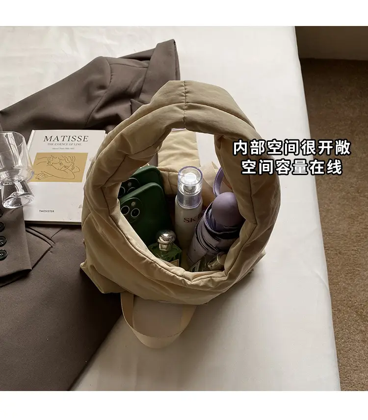 Trendy Bow Design Cotton Filled Shoulder Bag for Women — feature 10