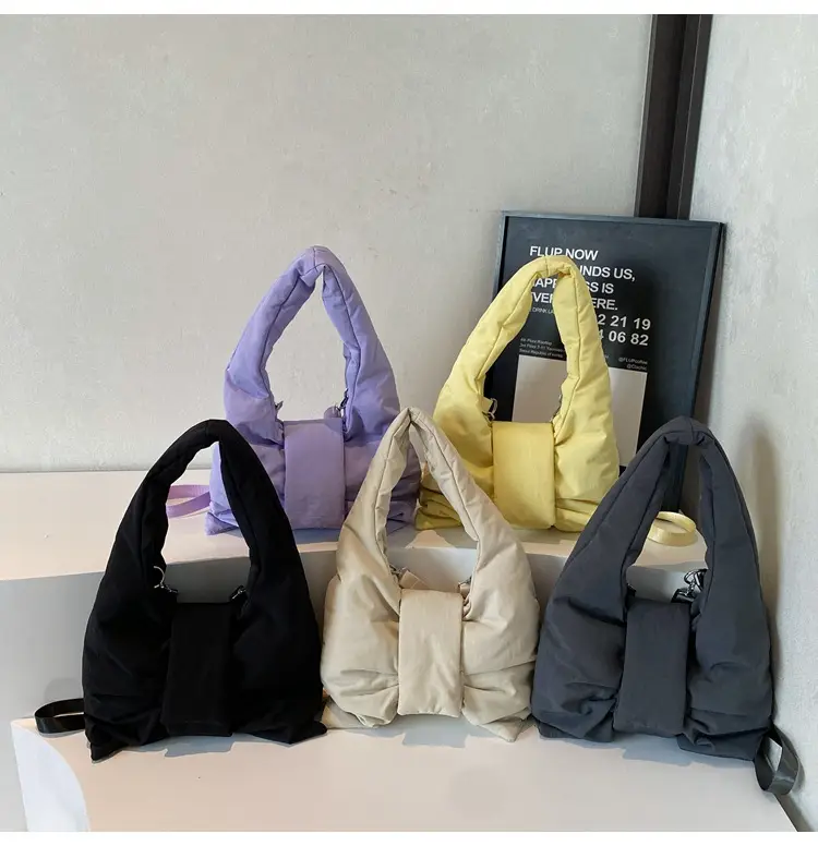 Trendy Bow Design Cotton Filled Shoulder Bag for Women — feature 28