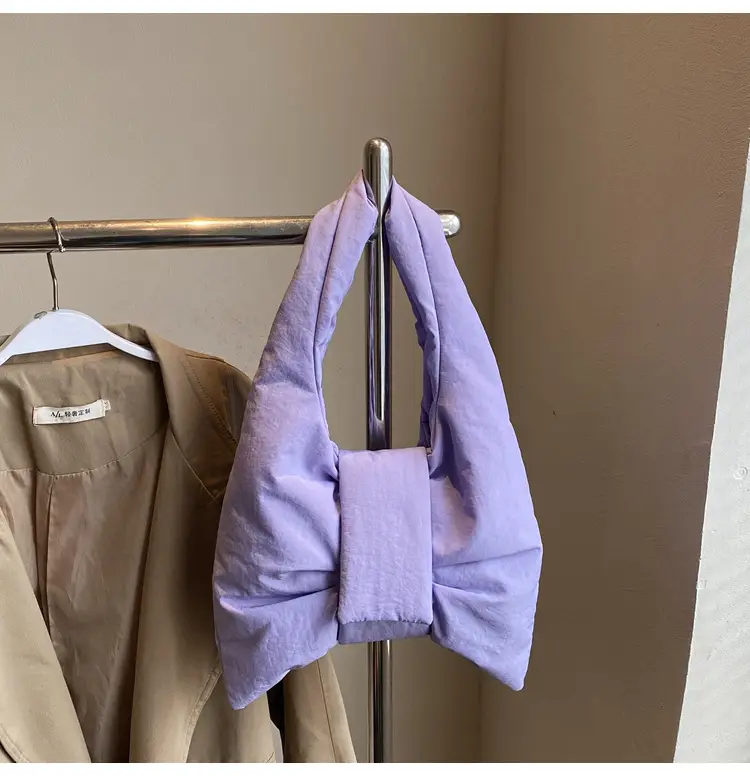 Trendy Bow Design Cotton Filled Shoulder Bag for Women — feature 30