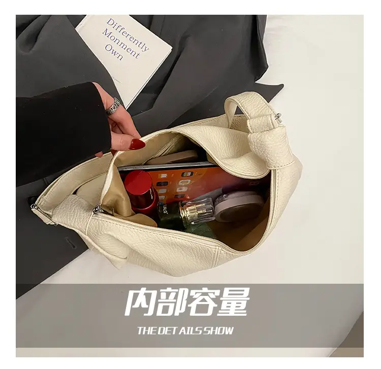 Women's Korean Style Large Capacity Tote Bag Beige 2025 — feature 11