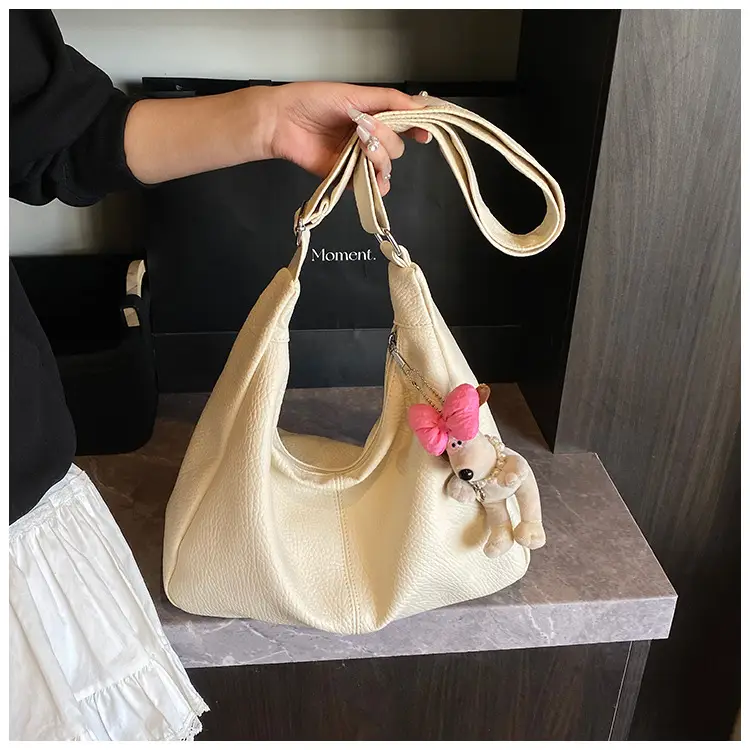 Women's Korean Style Large Capacity Tote Bag Beige 2025 — feature 24