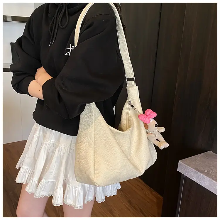 Women's Korean Style Large Capacity Tote Bag Beige 2025 — feature 27