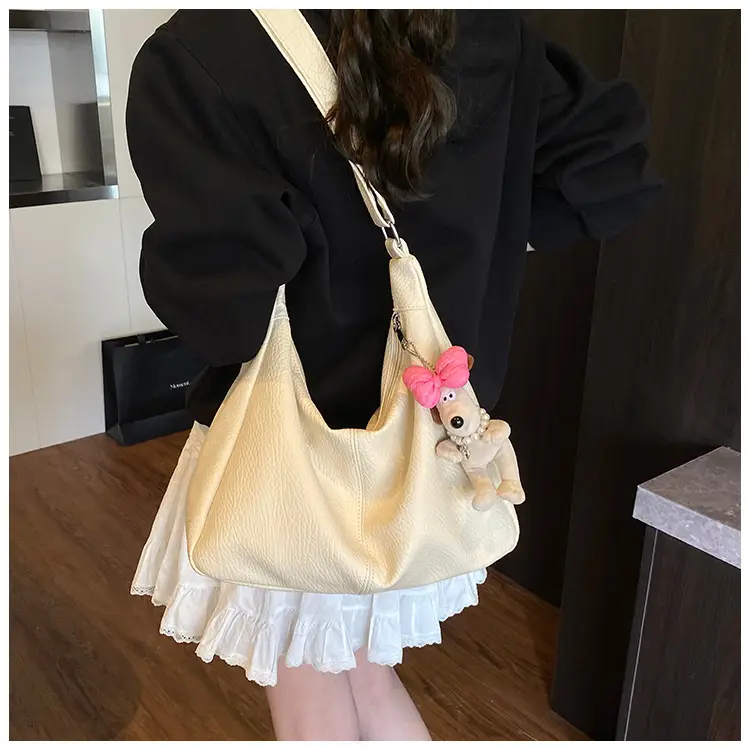 Women's Korean Style Large Capacity Tote Bag Beige 2025 — feature 28