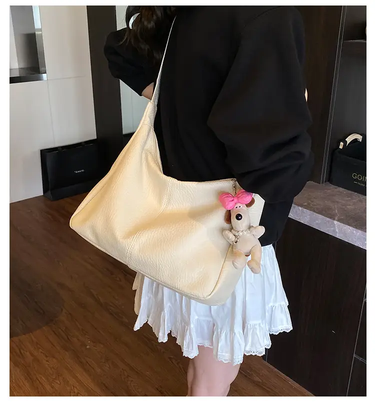 Women's Korean Style Large Capacity Tote Bag Beige 2025 — feature 3