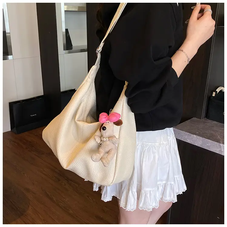 Women's Korean Style Large Capacity Tote Bag Beige 2025 — feature 30