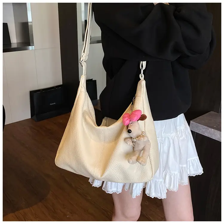 Women's Korean Style Large Capacity Tote Bag Beige 2025 — feature 31