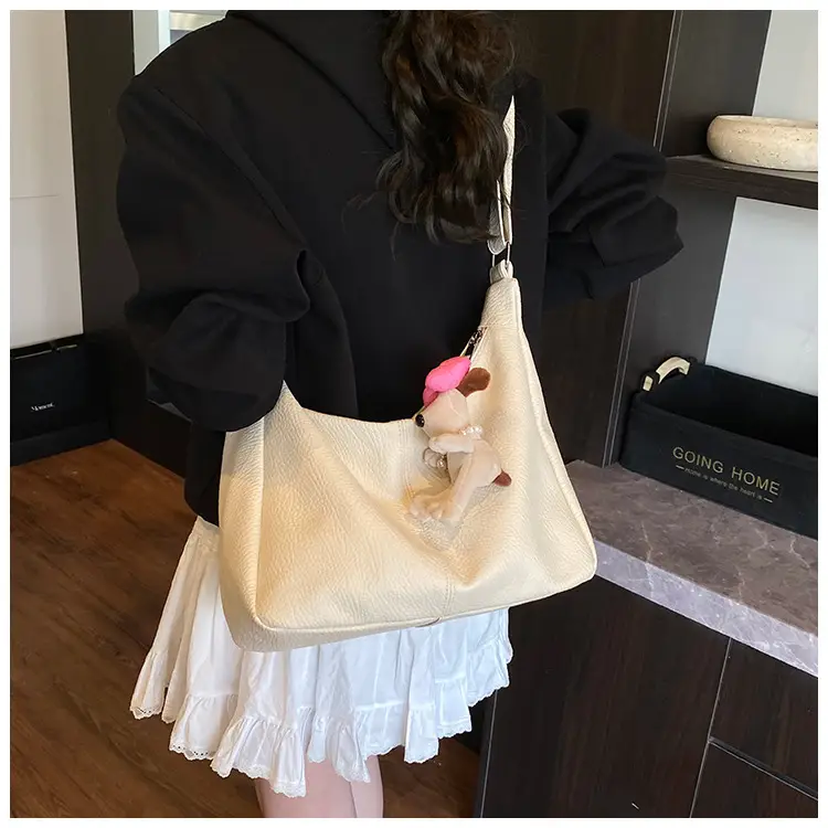 Women's Korean Style Large Capacity Tote Bag Beige 2025 — feature 33