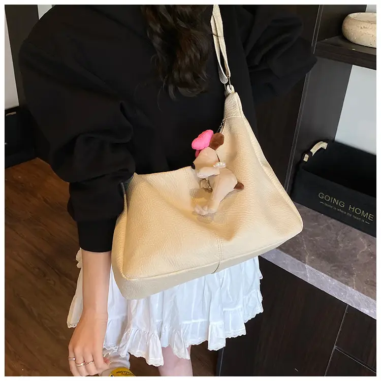 Women's Korean Style Large Capacity Tote Bag Beige 2025 — feature 34