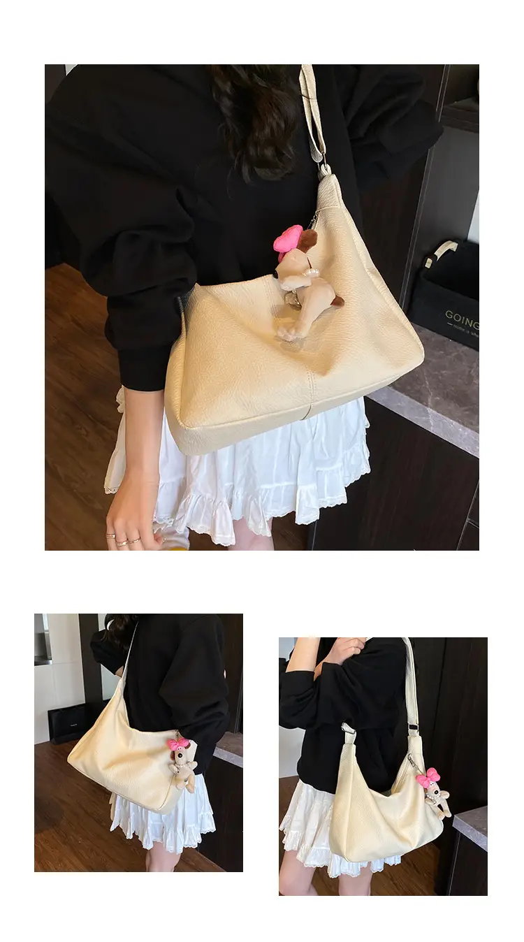 Women's Korean Style Large Capacity Tote Bag Beige 2025 — feature 7
