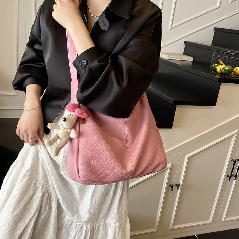 Women's Korean Style Large Capacity Tote Bag Beige 2025 - Image 4