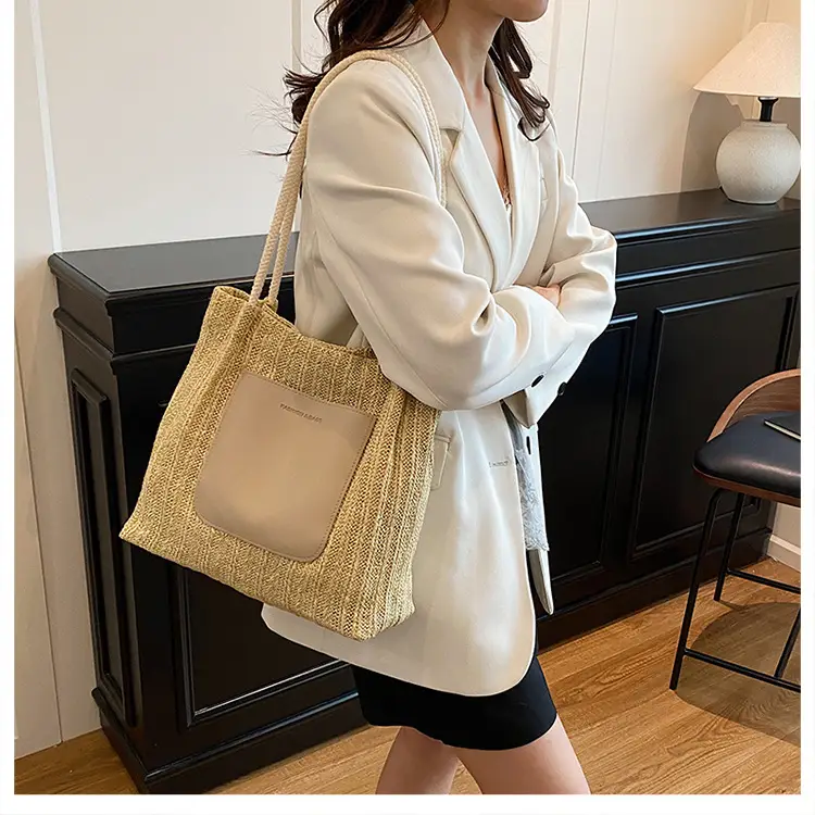 Women Woven Tan Shoulder Bag Large Capacity 2025 — feature 21