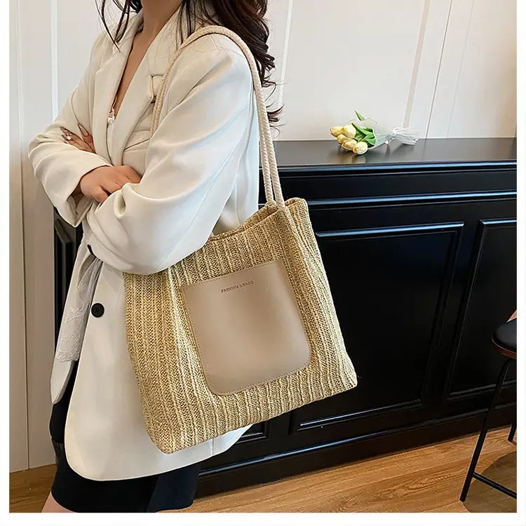 Women Woven Tan Shoulder Bag Large Capacity 2025 — feature 24
