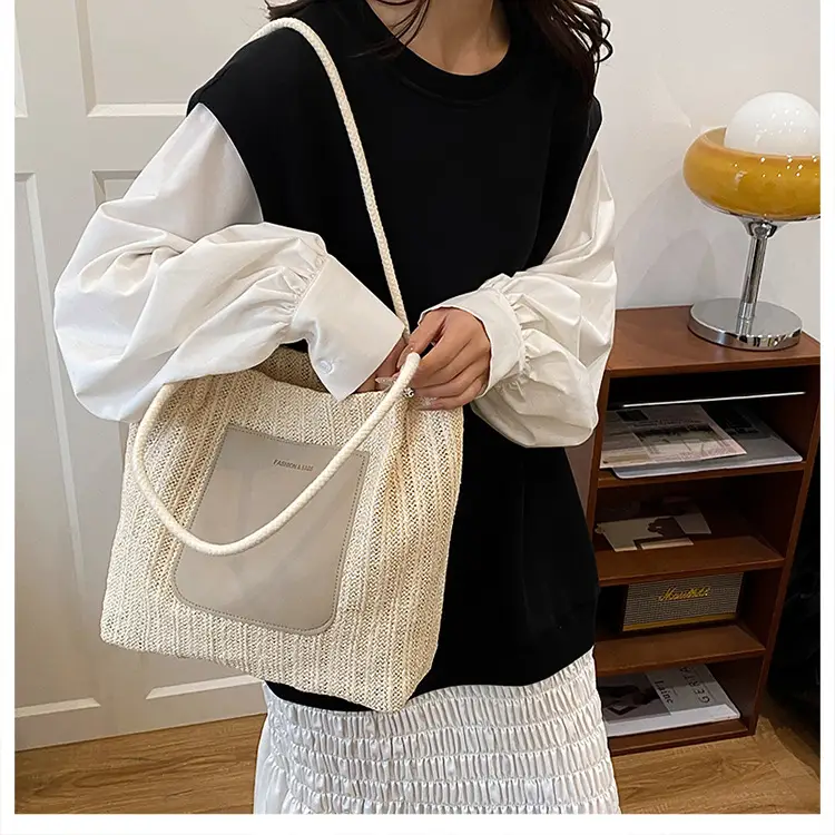 Women Woven Tan Shoulder Bag Large Capacity 2025 — feature 26