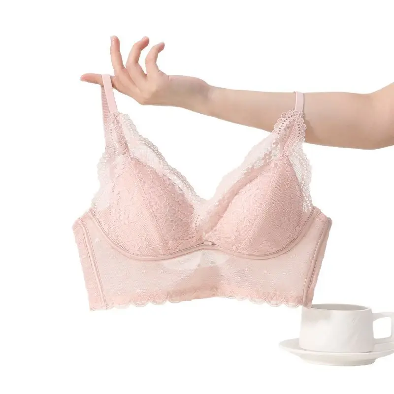 Pink Lace Push-Up Bra with Soft Rims - Image 8