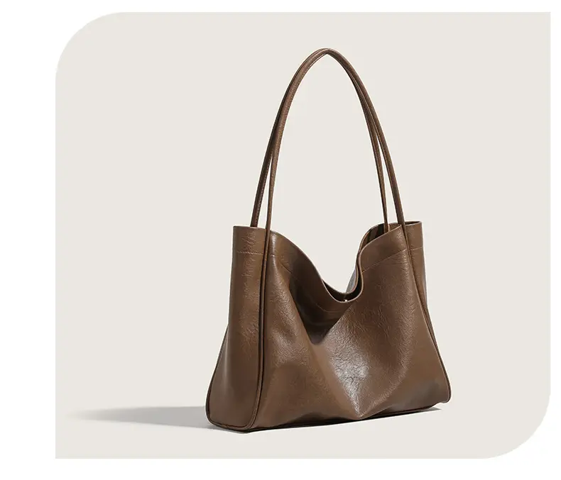 Black PU Leather Retro Commuter Tote Bag Large Capacity — feature 11