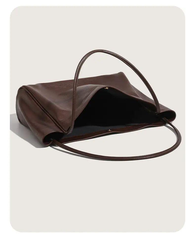 Black PU Leather Retro Commuter Tote Bag Large Capacity — feature 17