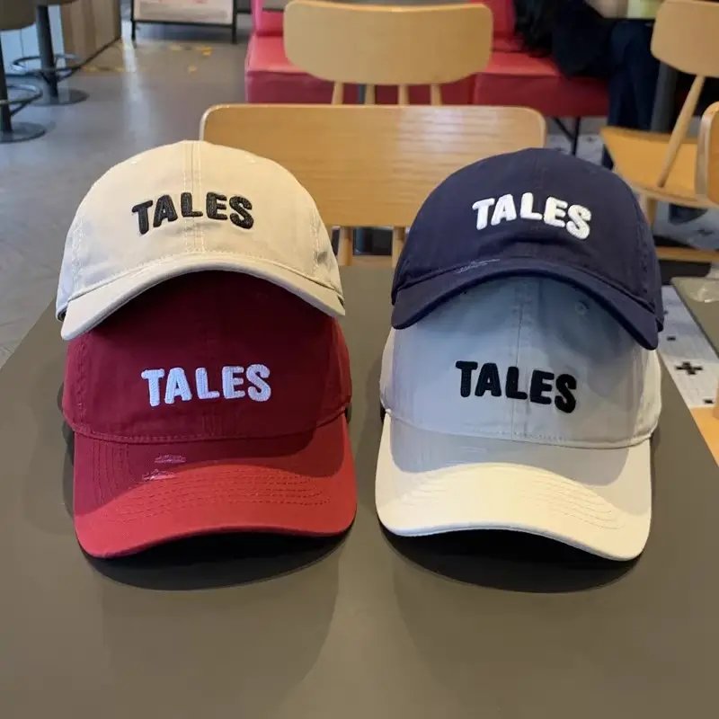 2025 Women's Navy Blue Letter Rhole Cap Wide Brim - Image 9