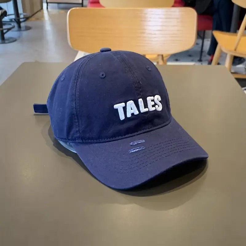 2025 Women's Navy Blue Letter Rhole Cap Wide Brim — feature 12