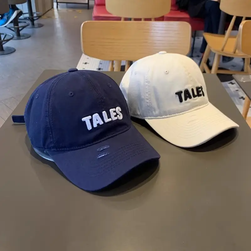 2025 Women's Navy Blue Letter Rhole Cap Wide Brim — feature 3