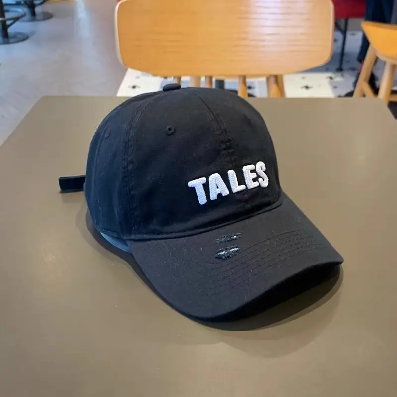 2025 Women's Navy Blue Letter Rhole Cap Wide Brim — feature 6