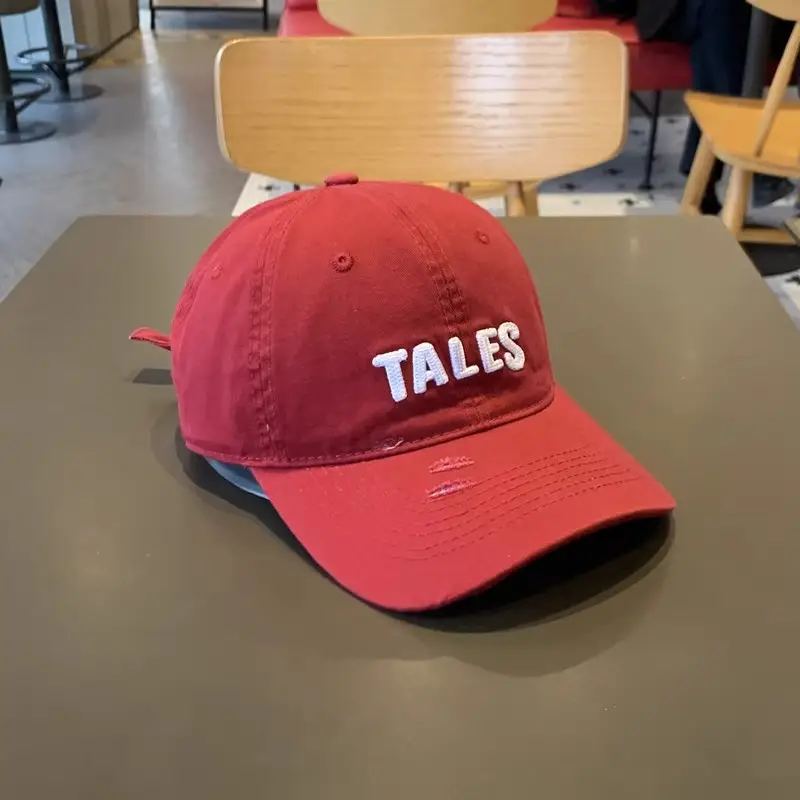 2025 Women's Navy Blue Letter Rhole Cap Wide Brim