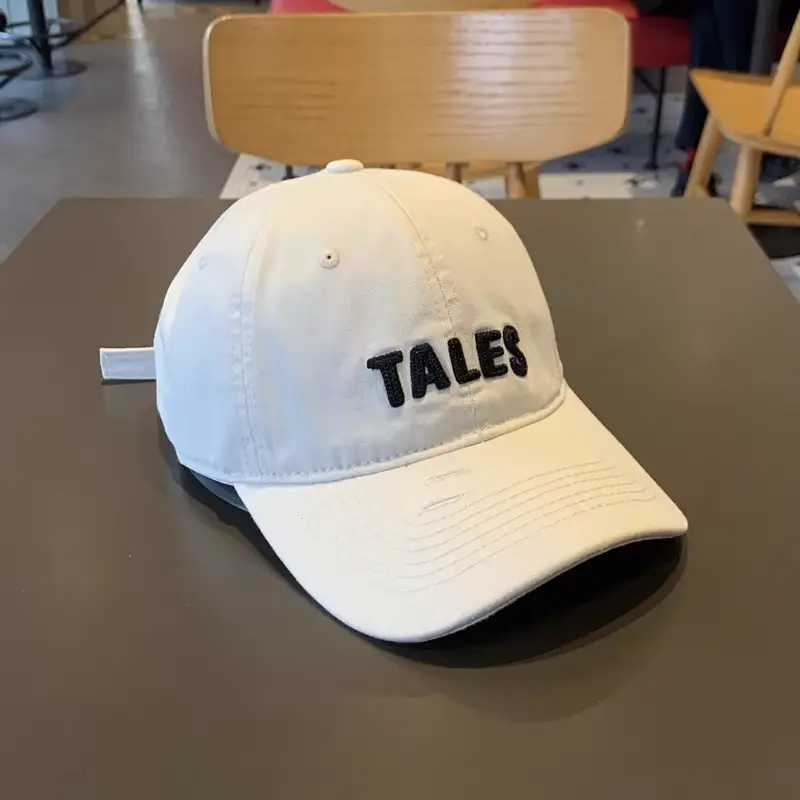 2025 Women's Navy Blue Letter Rhole Cap Wide Brim - Image 2