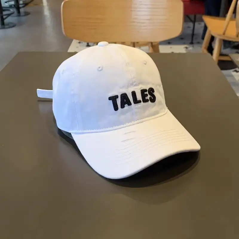 2025 Women's Navy Blue Letter Rhole Cap Wide Brim - Image 7