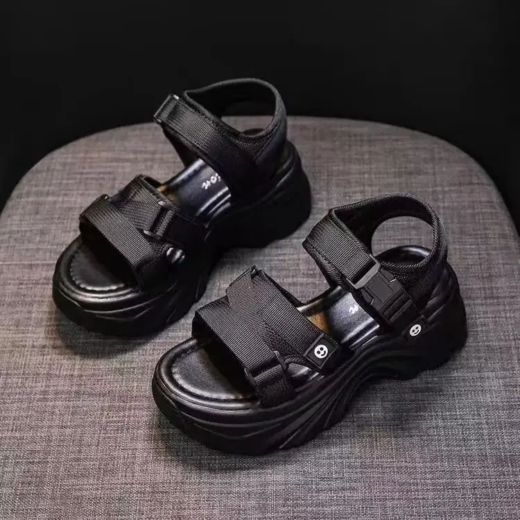 Women's Black Wedge Sandals Summer 2025 — feature 1