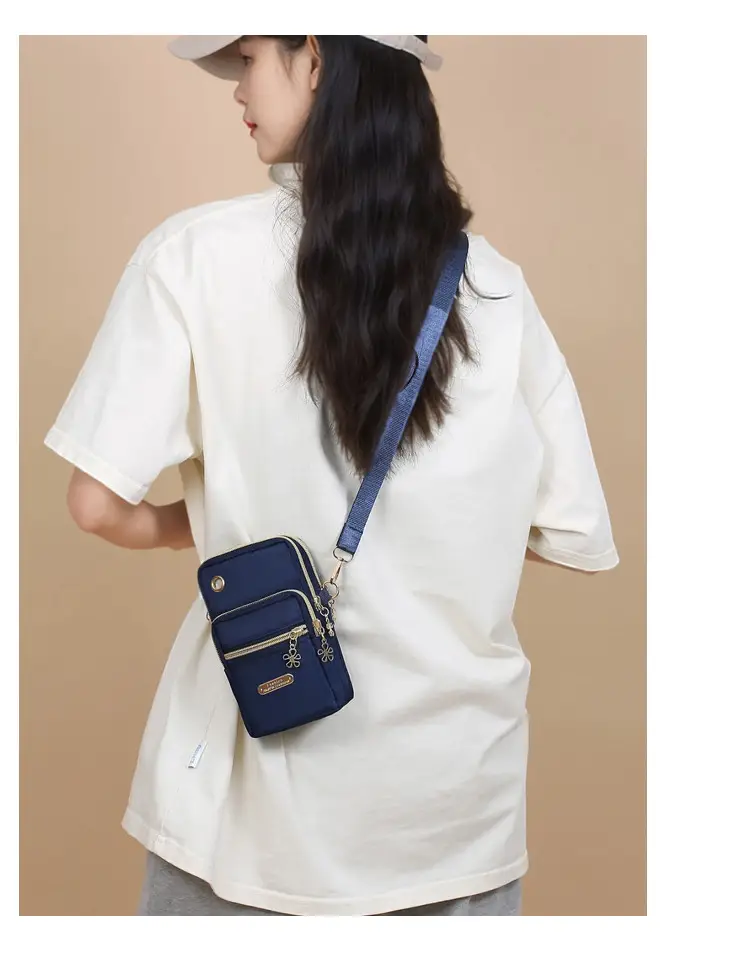 Purple Crossbody Phone Bag with Four Layers — feature 13