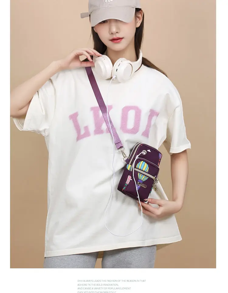Purple Crossbody Phone Bag with Four Layers — feature 14