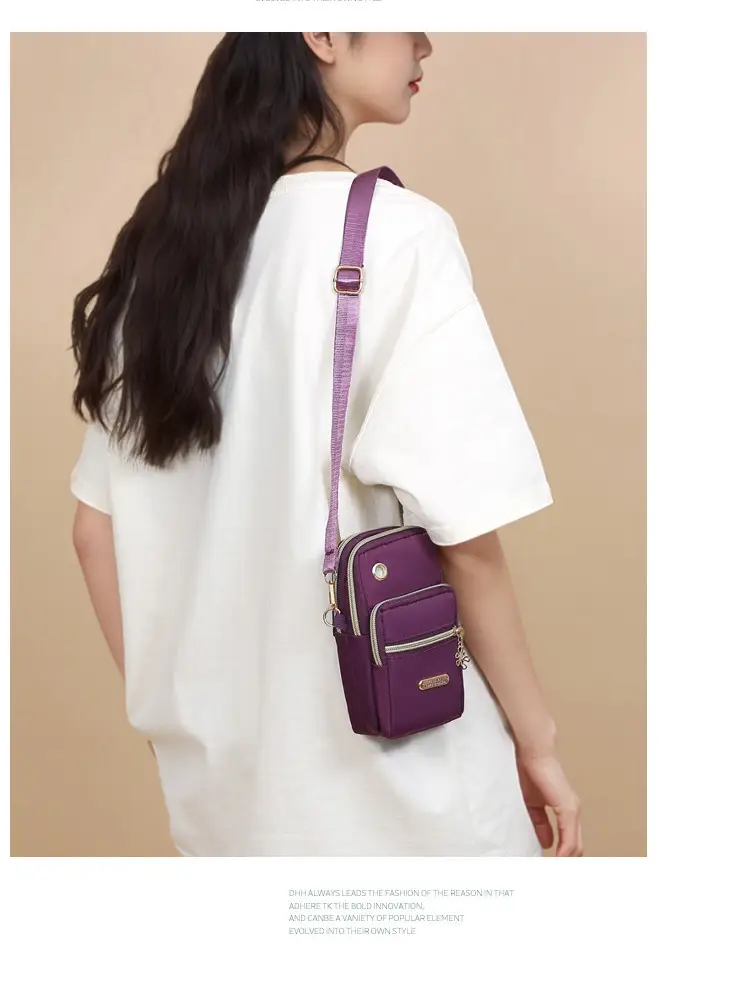 Purple Crossbody Phone Bag with Four Layers — feature 15