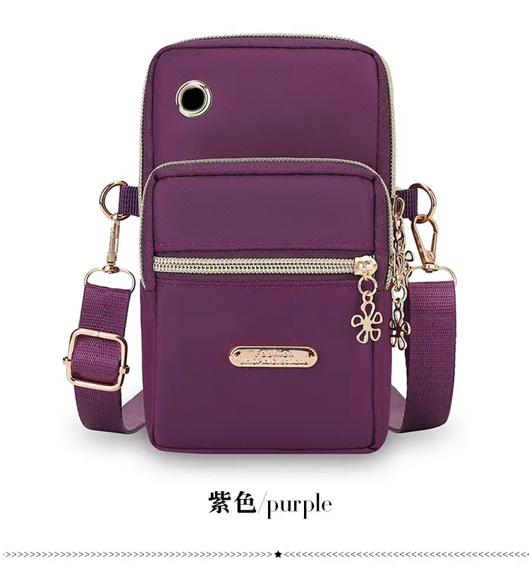 Purple Crossbody Phone Bag with Four Layers — feature 19