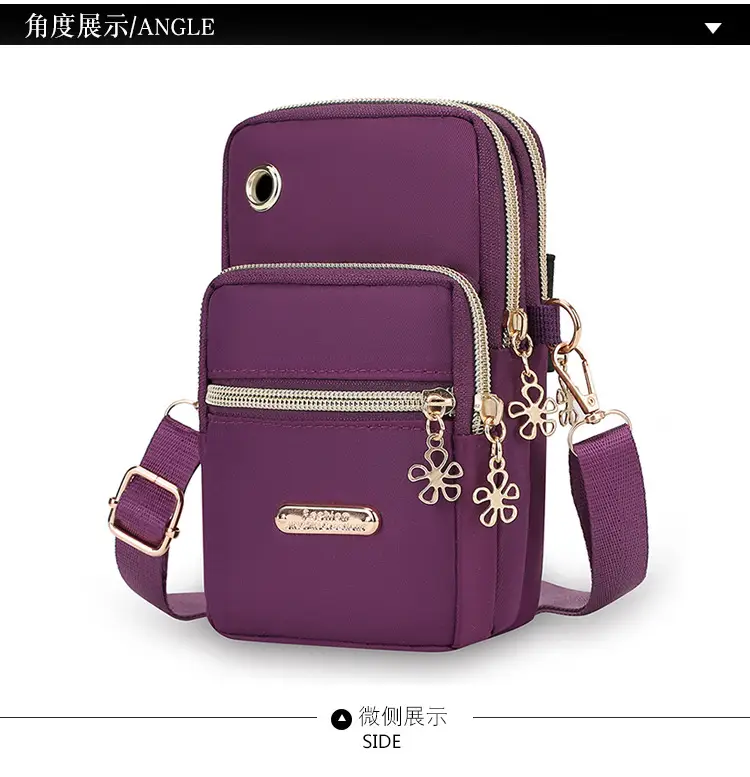 Purple Crossbody Phone Bag with Four Layers — feature 23