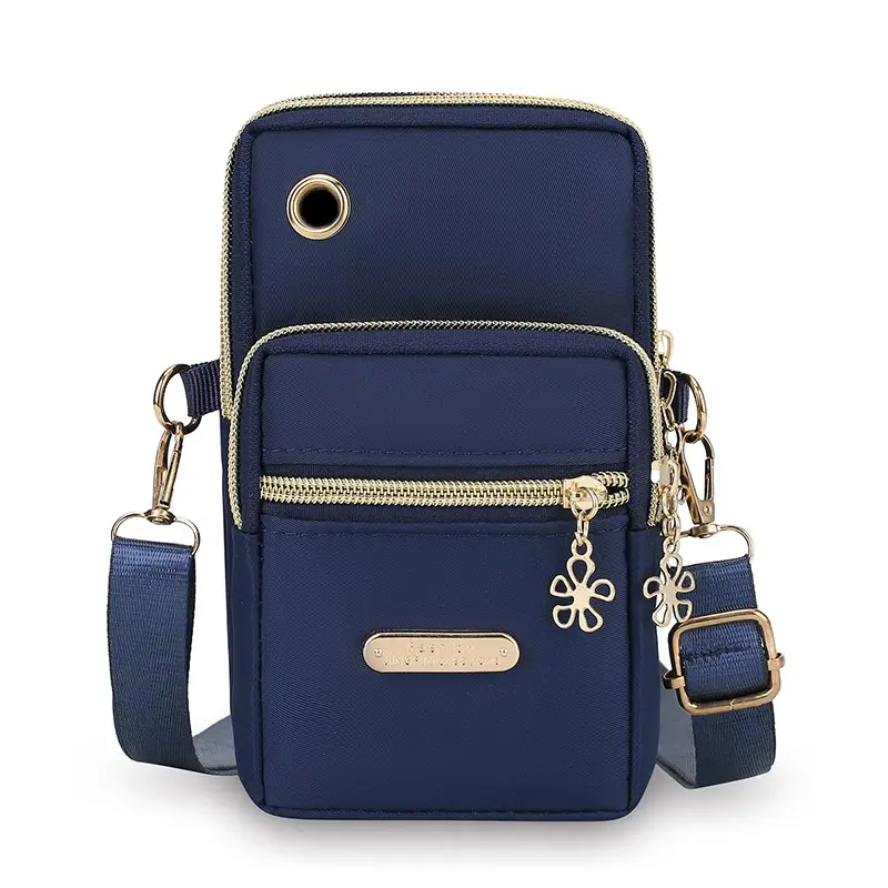 Purple Crossbody Phone Bag with Four Layers