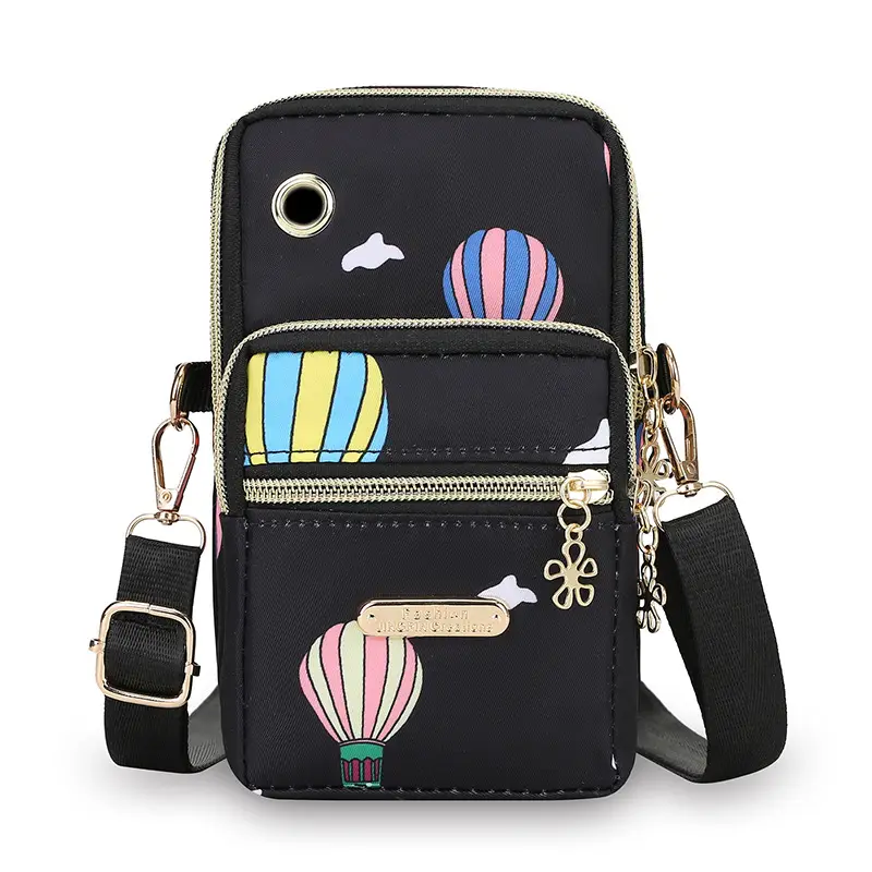 Purple Crossbody Phone Bag with Four Layers