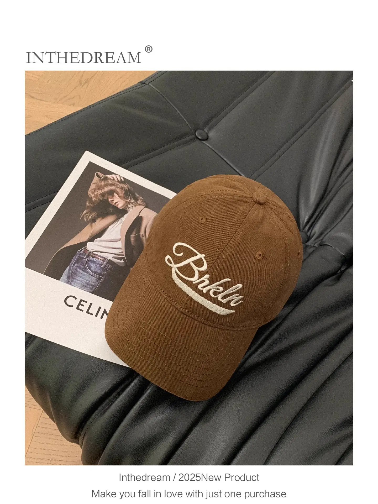 Women Embroidered Baseball Cap Brown 2025 Spring Summer — feature 12
